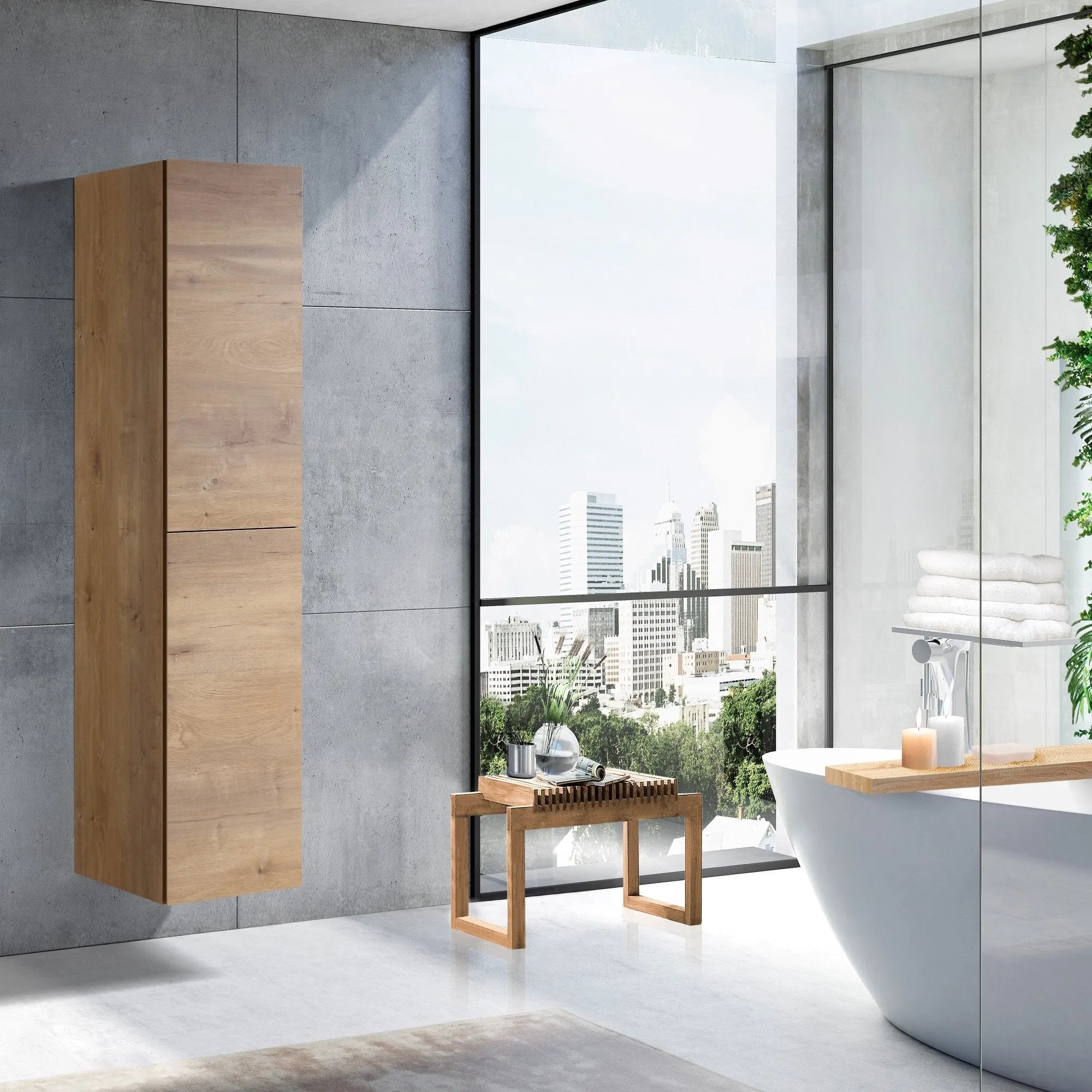 MELA - CLARK 400 Snafell Wall Hung Tallboy-Vanities-from our-MELA-supplier–available at Bathroom City Perth