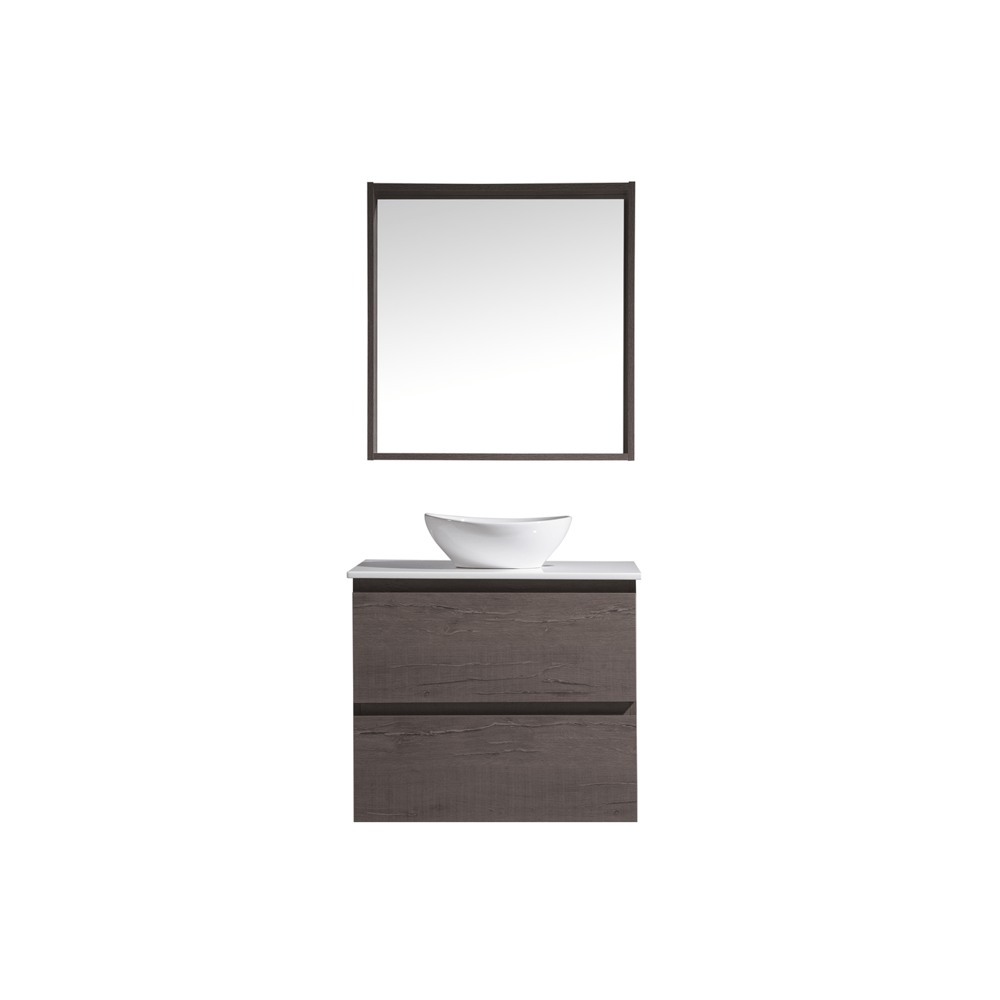 MELA - CLARK 600 Dracula Oak Wall Hung Vanity with 2 Drawers - Vanities - from our - MELA - supplier–available at Bathroom City Perth