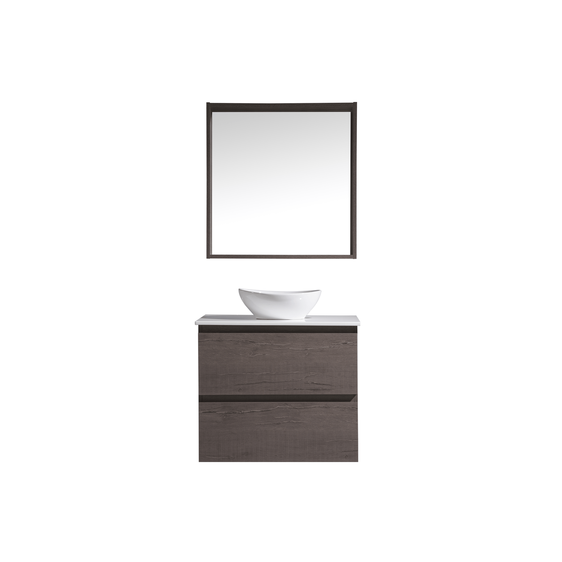 MELA - CLARK 600 Dracula Oak Wall Hung Vanity with 2 Drawers - Vanities - from our - MELA - supplier–available at Bathroom City Perth