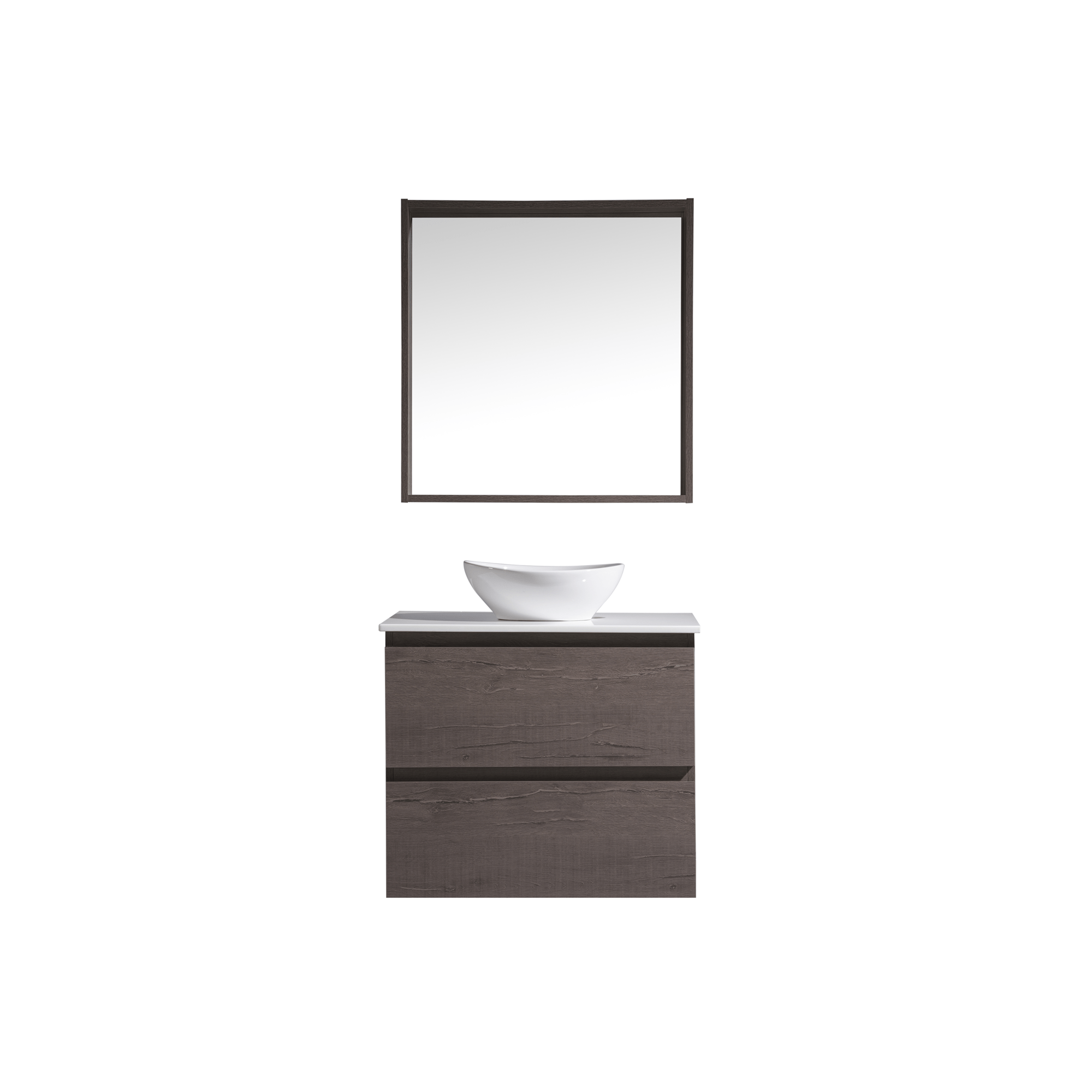 MELA - CLARK 600 Dracula Oak Wall Hung Vanity with 2 Drawers - Vanities - from our - MELA - supplier–available at Bathroom City Perth