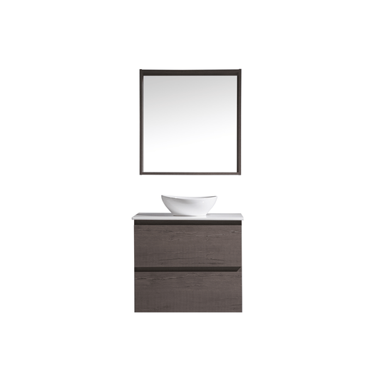 MELA - CLARK 600 Dracula Oak Wall Hung Vanity with 2 Drawers - Vanities - from our - MELA - supplier–available at Bathroom City Perth