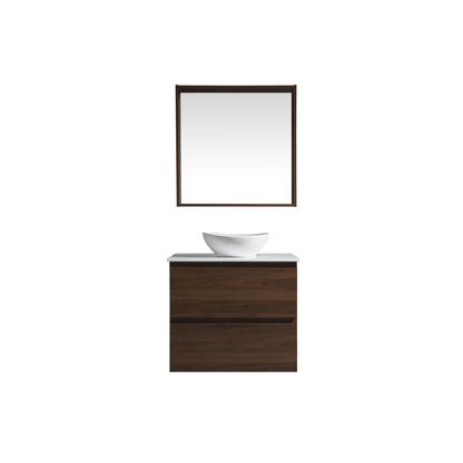 MELA - CLARK 600 Walnut Wall Hung Vanity with 2 Drawers - Vanities - from our - MELA - supplier–available at Bathroom City Perth