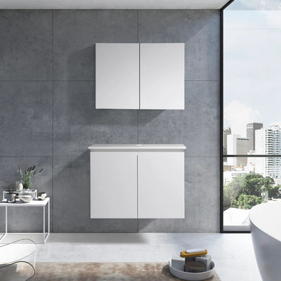 MELA - CLARK 750 Gloss White Wall Hung Vanity with 2 Doors-Vanities-from our-MELA-supplier–available at Bathroom City Perth