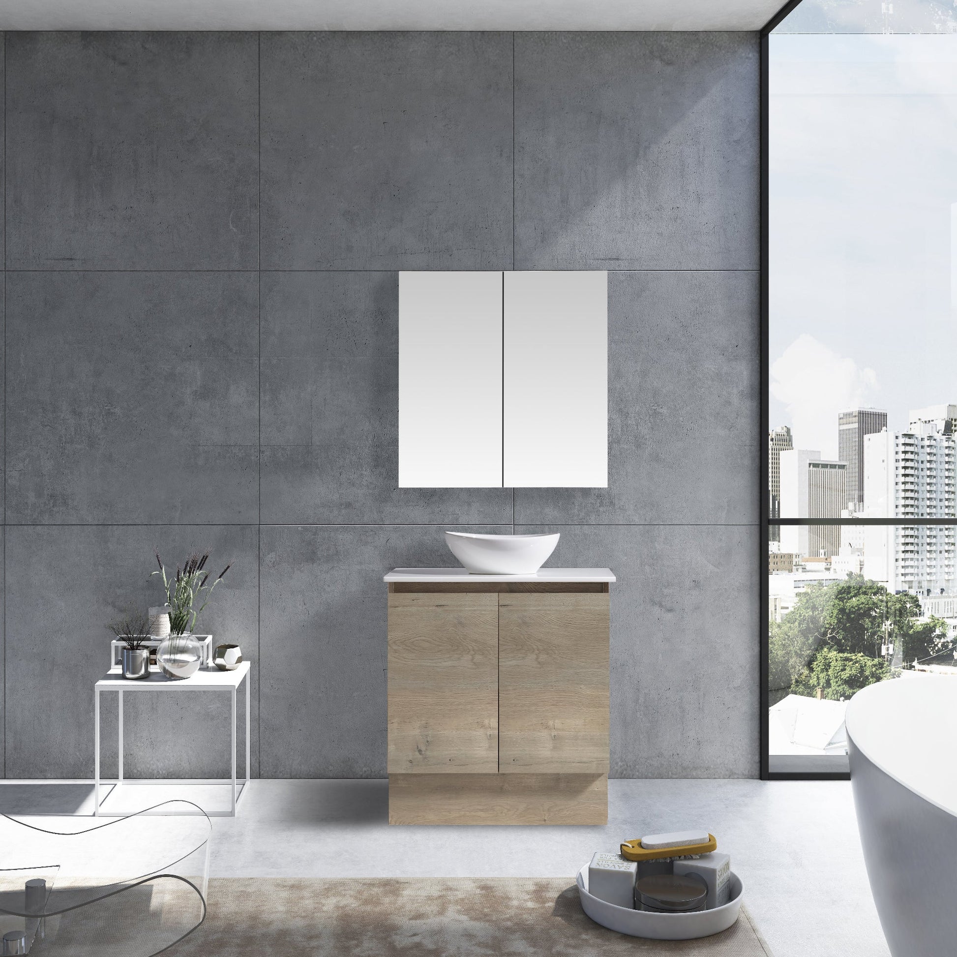 MELA - CLARK 750 Sorrento Oak Wall Hung Vanity with 2 DoorsVanities – available at Bathroom City Perth