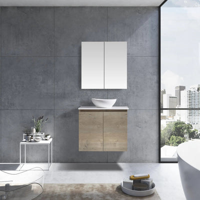 MELA - CLARK 750 Sorrento Oak Wall Hung Vanity with 2 Doors-Vanities-from our-MELA-supplier–available at Bathroom City Perth