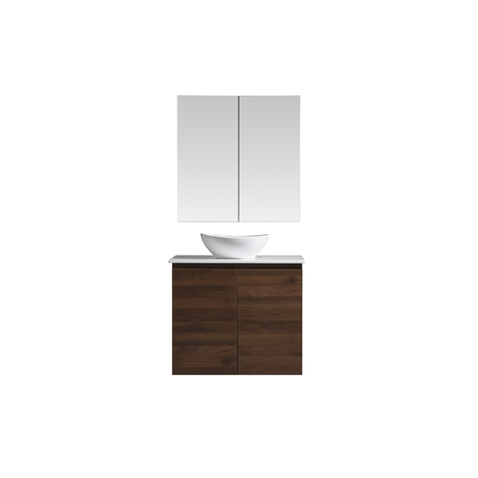 MELA - CLARK 750 Walnut Wall Hung Vanity with 2 Doors - Vanities - from our - MELA - supplier–available at Bathroom City Perth