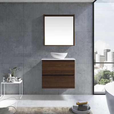 MELA - CLARK 900 Walnut Wall Hung Vanity with 2 Drawers-Vanities-from our-MELA-supplier–available at Bathroom City Perth