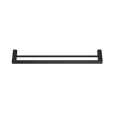 MELA - FLOVA 600 Double Towel Rail Black Accessories – available at Bathroom City Perth