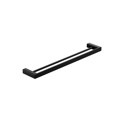 MELA - FLOVA 600 Double Towel Rail Black Accessories – available at Bathroom City Perth