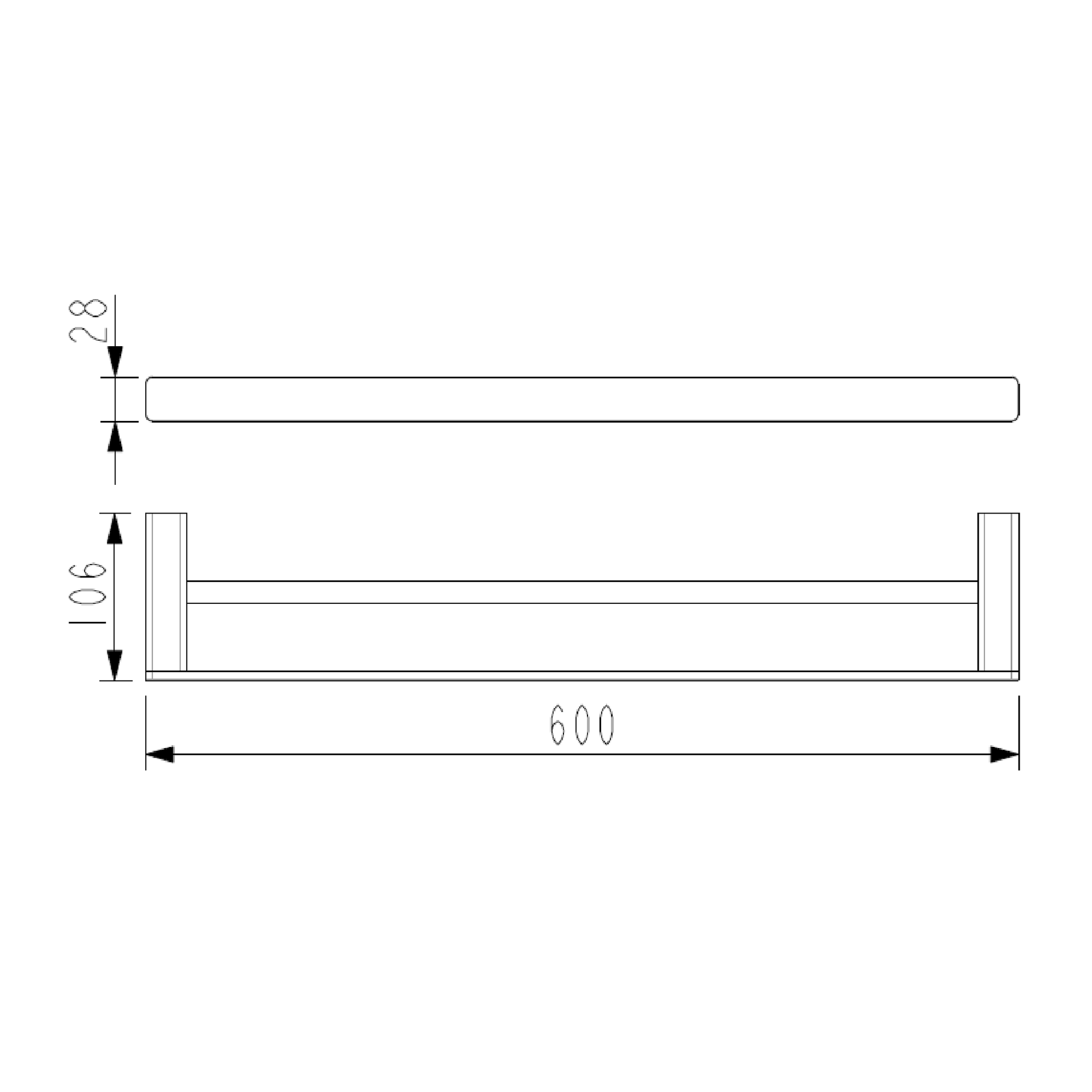 MELA - FLOVA 600 Double Towel Rail Brushed NickelAccessoriesMELABathroom City from Mela – available at Bathroom City Perth