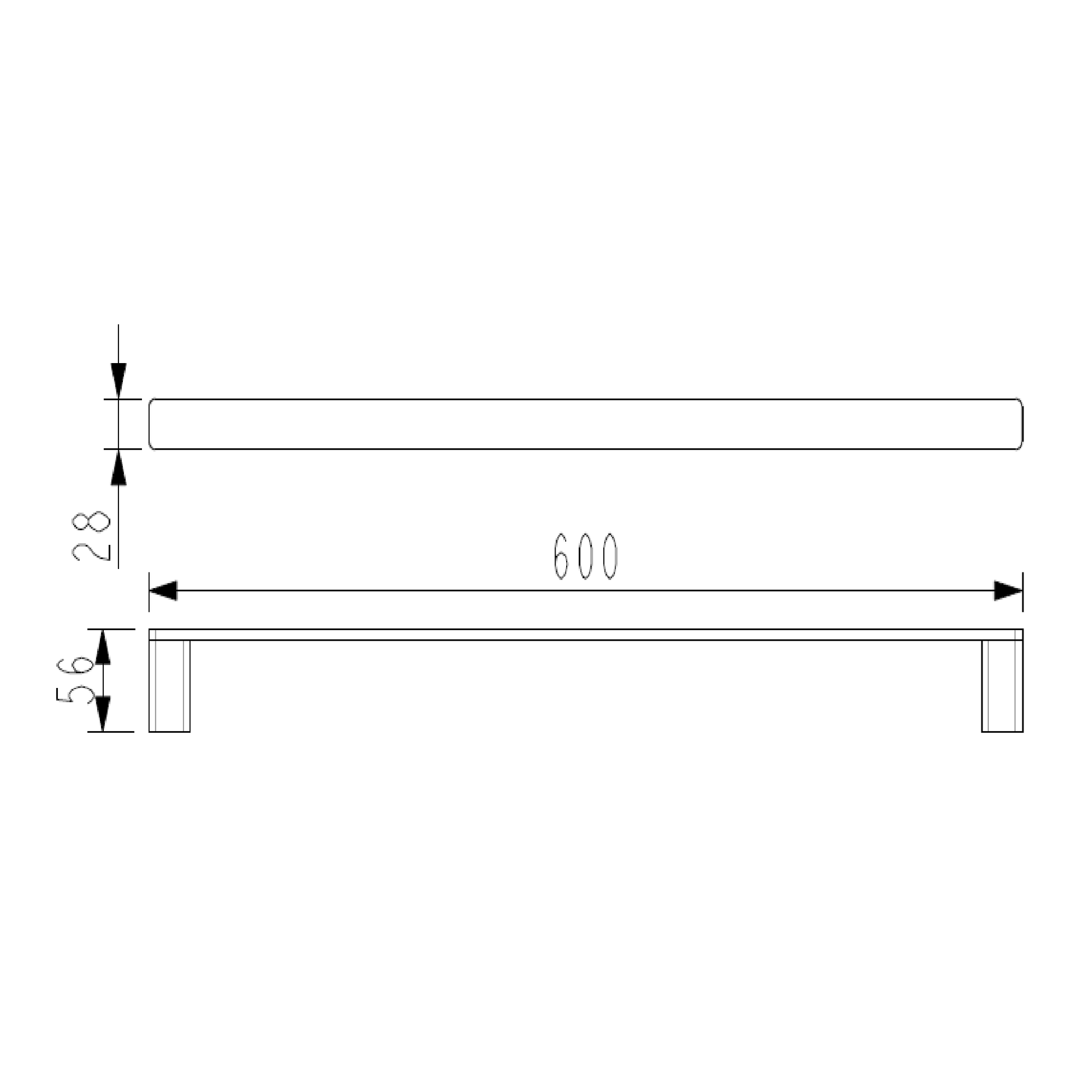 MELA - FLOVA 600 Single Towel Rail Brushed NickelAccessories – available at Bathroom City Perth