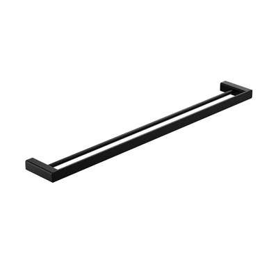 MELA - FLOVA 800 Double Towel Rail Black Accessories – available at Bathroom City Perth