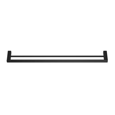 MELA - FLOVA 800 Double Towel Rail Black Accessories – available at Bathroom City Perth