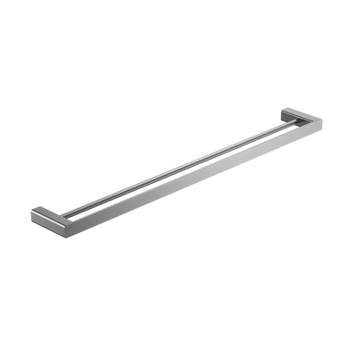 MELA - FLOVA 800 Double Towel Rail Brushed Nickel Accessories – available at Bathroom City Perth