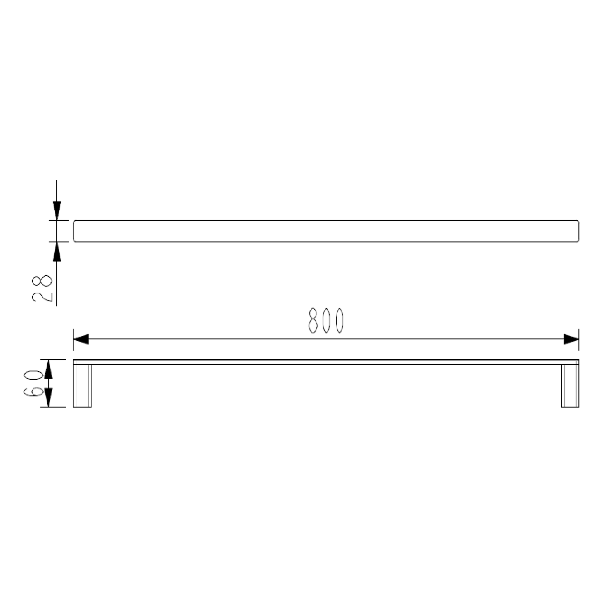 MELA - FLOVA 800 Single Towel Rail Brushed NickelAccessories – available at Bathroom City Perth