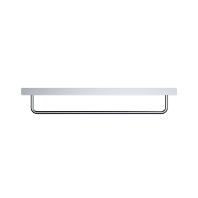 MELA FLOVA chrome bath towel shelf for modern bathrooms – available at Bathroom City Perth