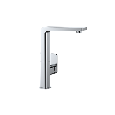 MELA FLOVA chrome gooseneck kitchen mixer tap for modern kitchens – available at Bathroom City Perth