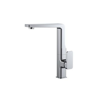 MELA FLOVA chrome gooseneck kitchen mixer tap for modern kitchens – available at Bathroom City Perth