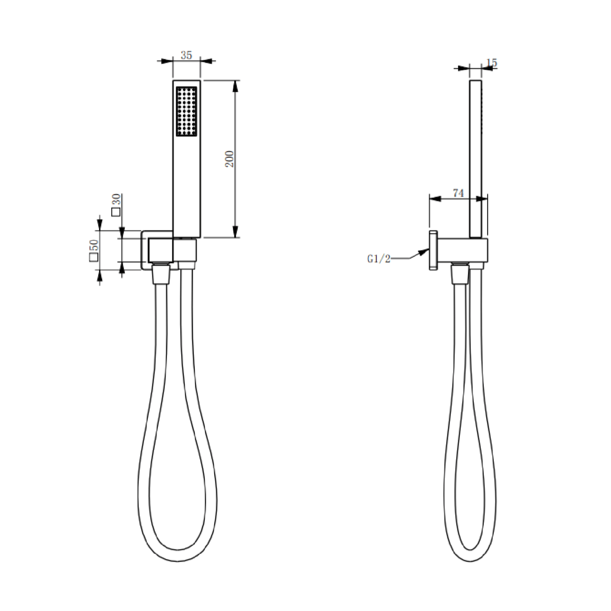 MELA - FLOVA Hand Shower Set without Rail Brushed NickelTapware – available at Bathroom City Perth
