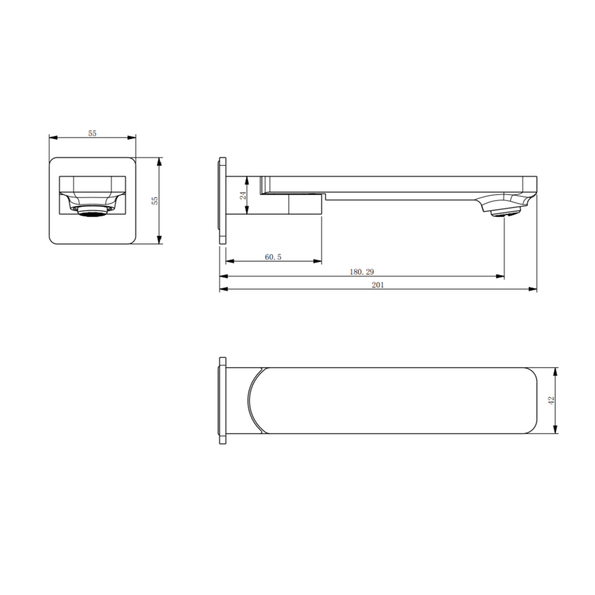 MELA - FLOVA/PALCO Swivel Wall Spout Brushed BrassTapware – available at Bathroom City Perth