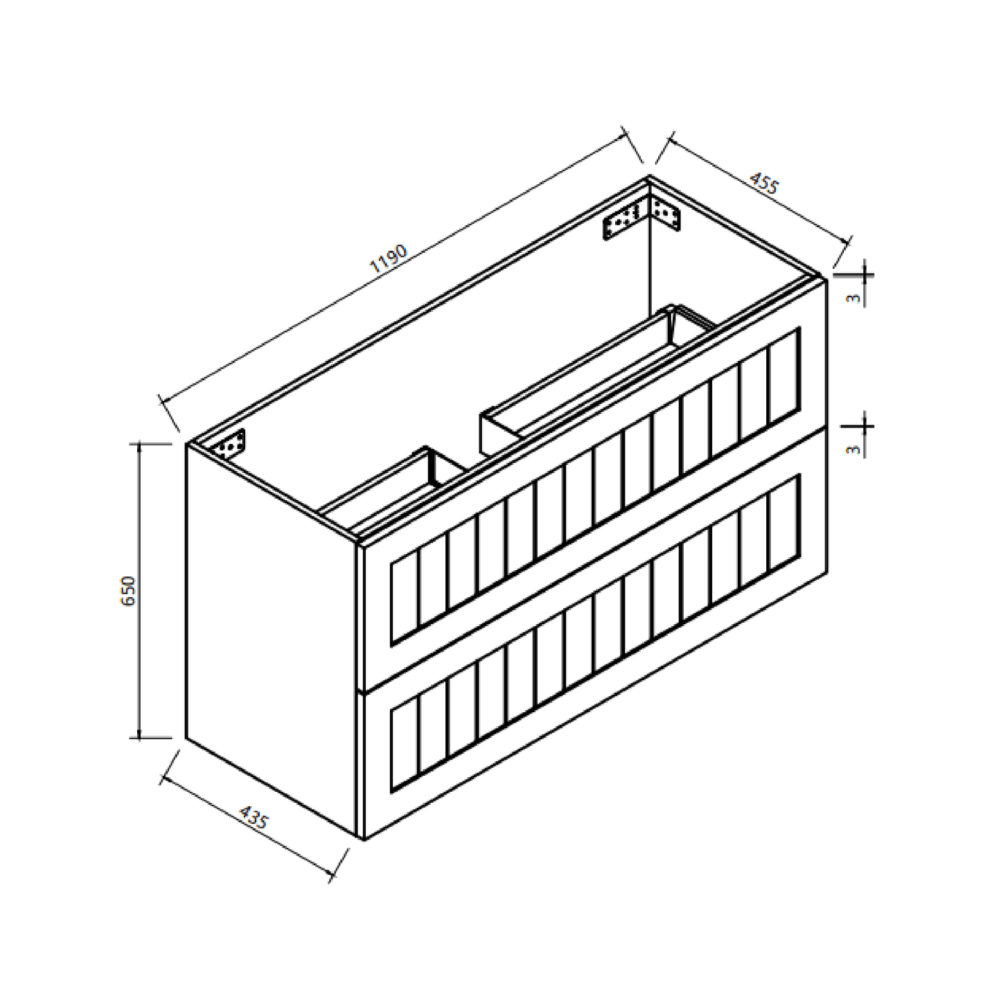 MELA - HAMPTON 1200 Matt Grey Wall Hung Vanity with DrawersVanitiesMELABathroom City from Mela – available at Bathroom City Perth