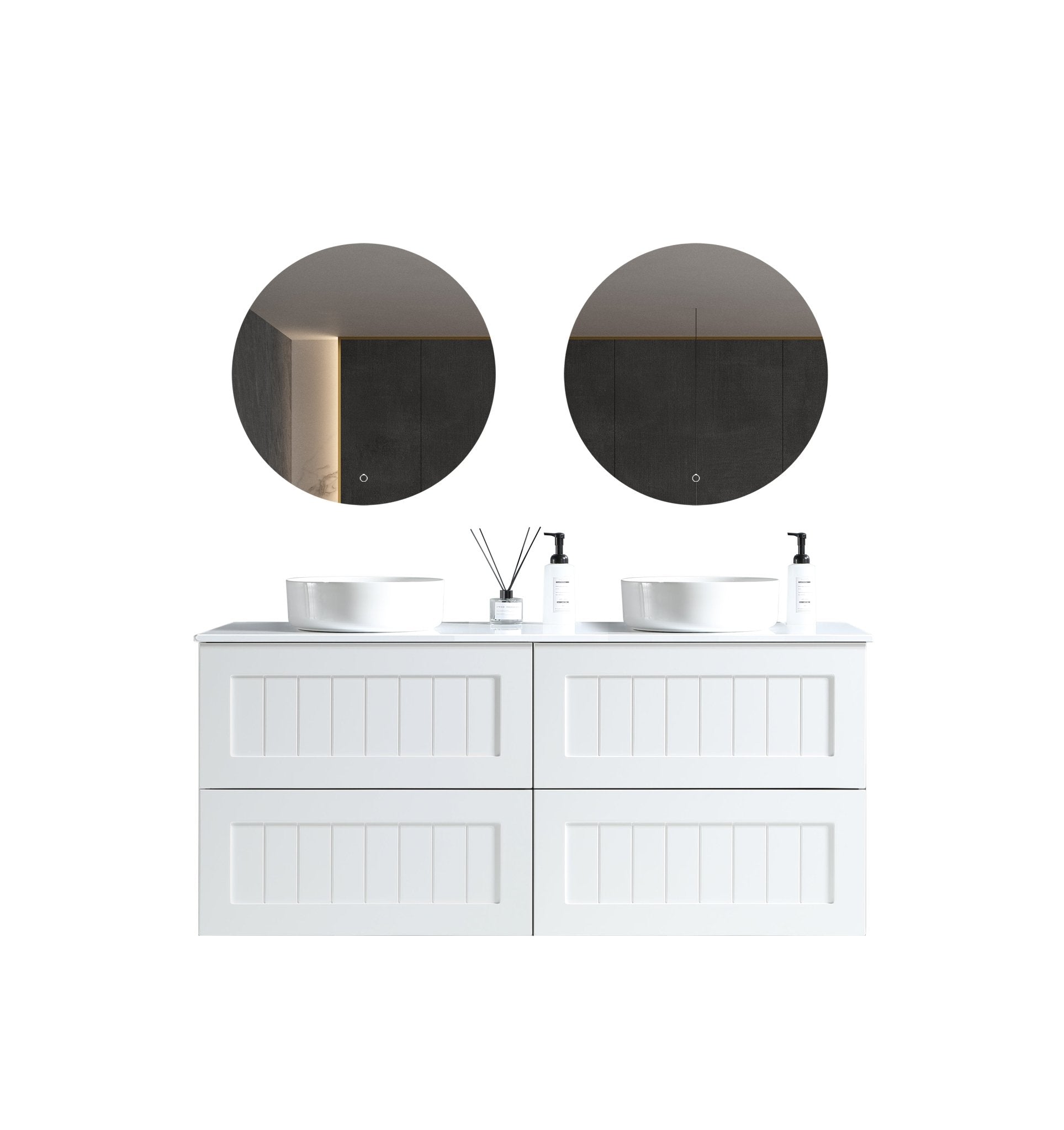 MELA - HAMPTON 1800 Matt White Wall Hung Vanity with Drawers - Vanities - from our - MELA - supplier–available at Bathroom City Perth