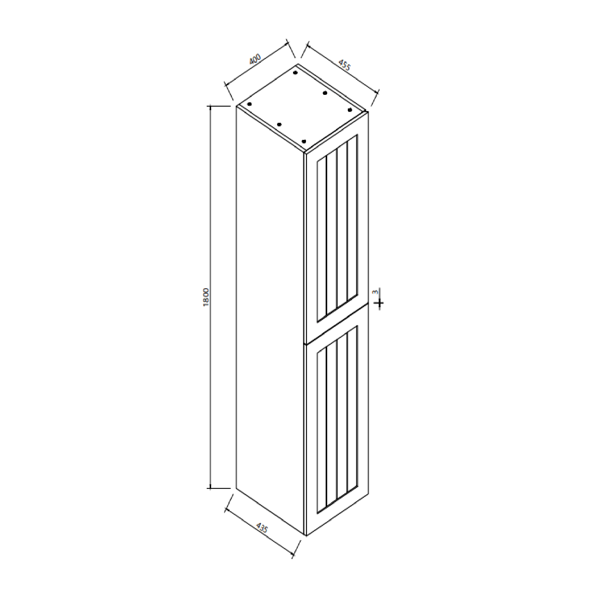 MELA - HAMPTON 400 Matt Grey Wall Hung TallboyVanitiesMELABathroom City from Mela – available at Bathroom City Perth