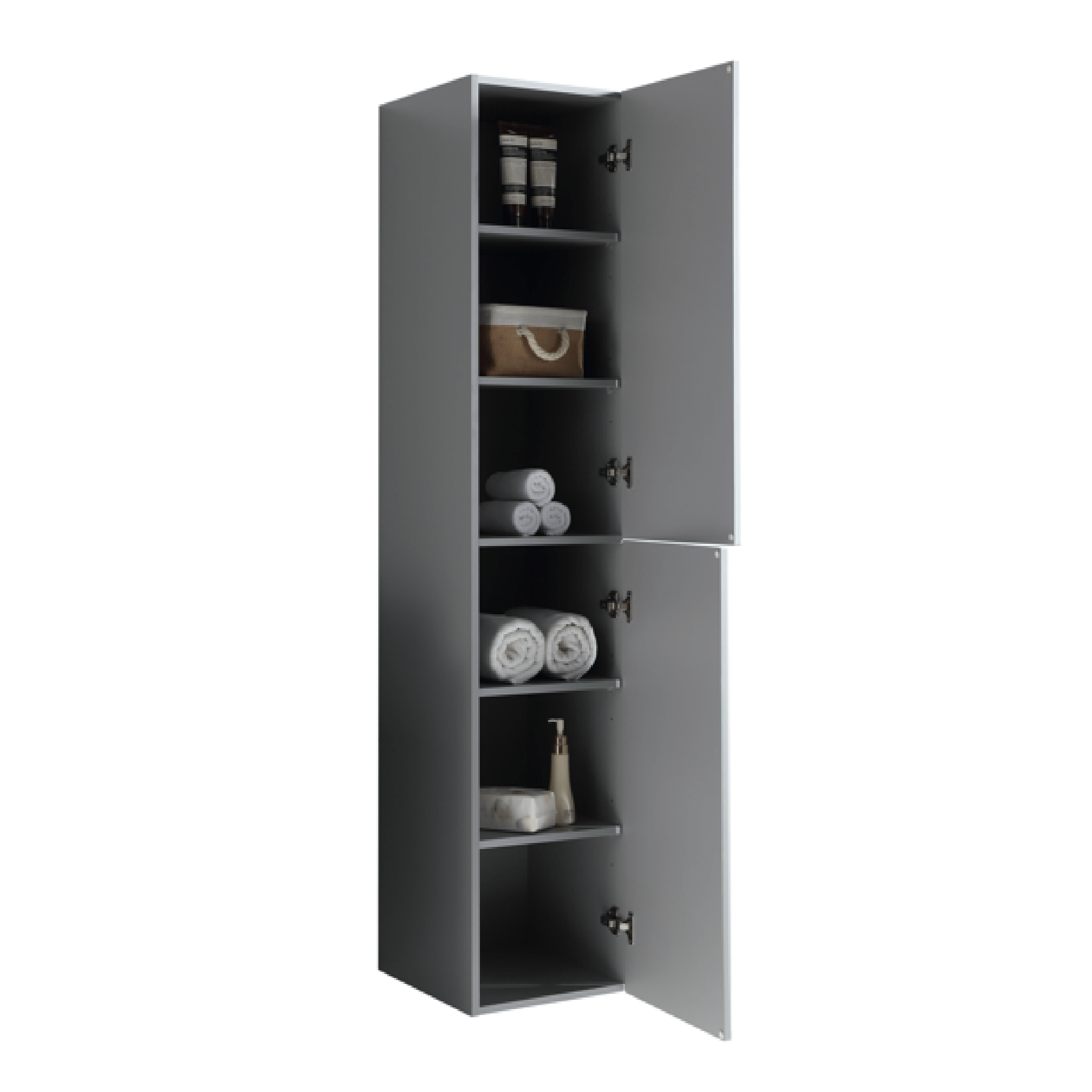 MELA - HAMPTON 400 Matt Grey Wall Hung TallboyVanities – available at Bathroom City Perth