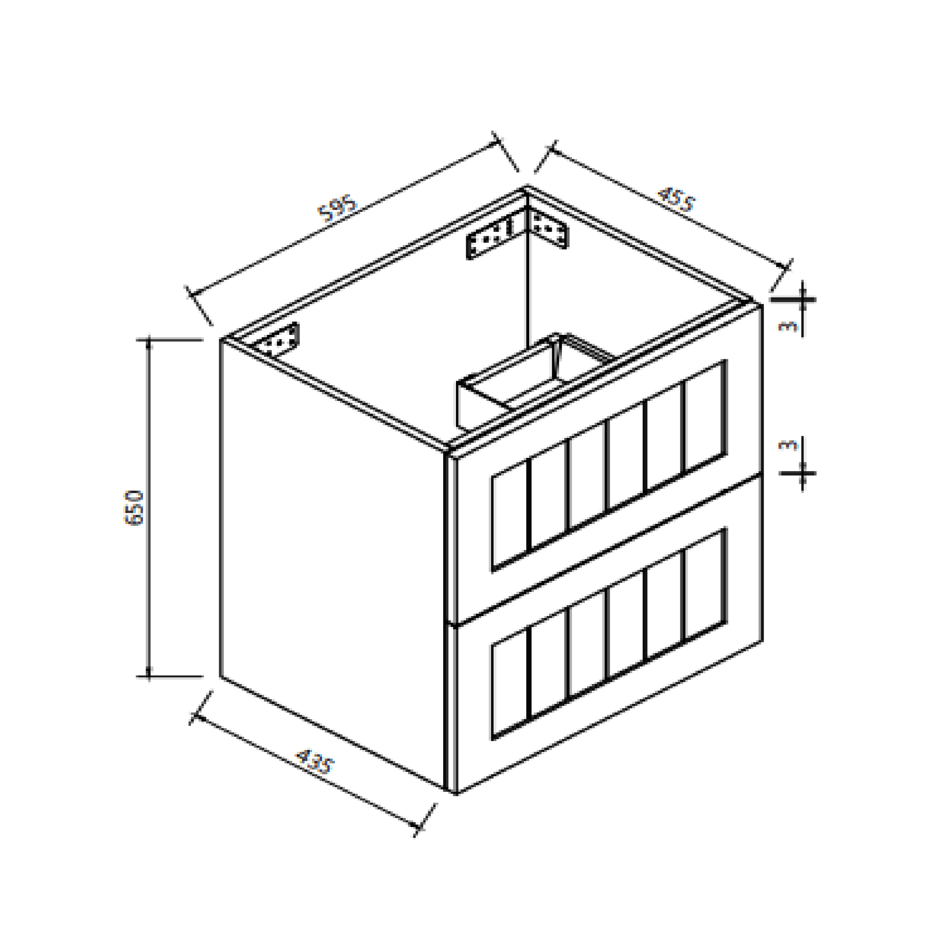 MELA - HAMPTON 600 Matt Grey Wall Hung Vanity with DrawersVanities – available at Bathroom City Perth