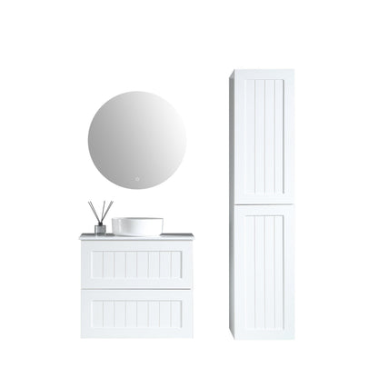 MELA - HAMPTON 750 Matt White Wall Hung Vanity with DrawersVanities – available at Bathroom City Perth