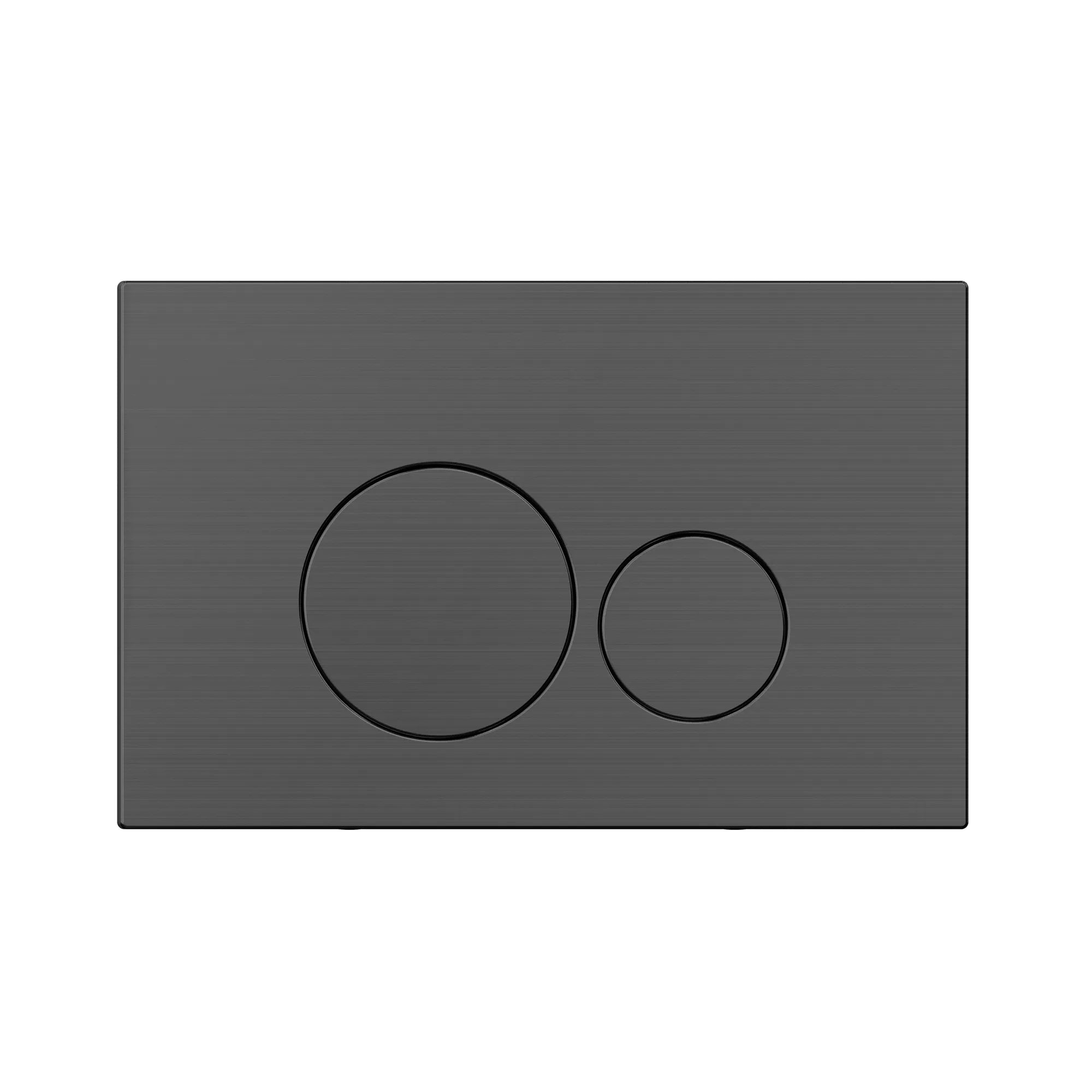 MELA - In Wall Toilet Button Round Gun Metal-Toilets Hardware-from our-MELA-supplier–available at Bathroom City Perth