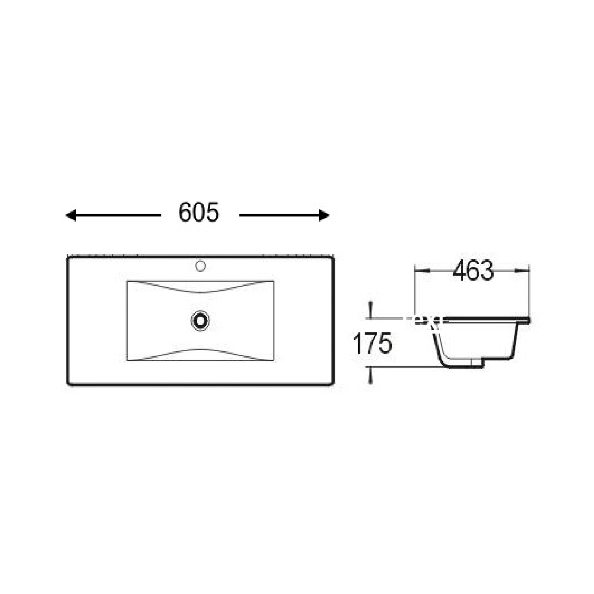 MELA - LUCCA 600mm Ceramic TopBasins – available at Bathroom City Perth