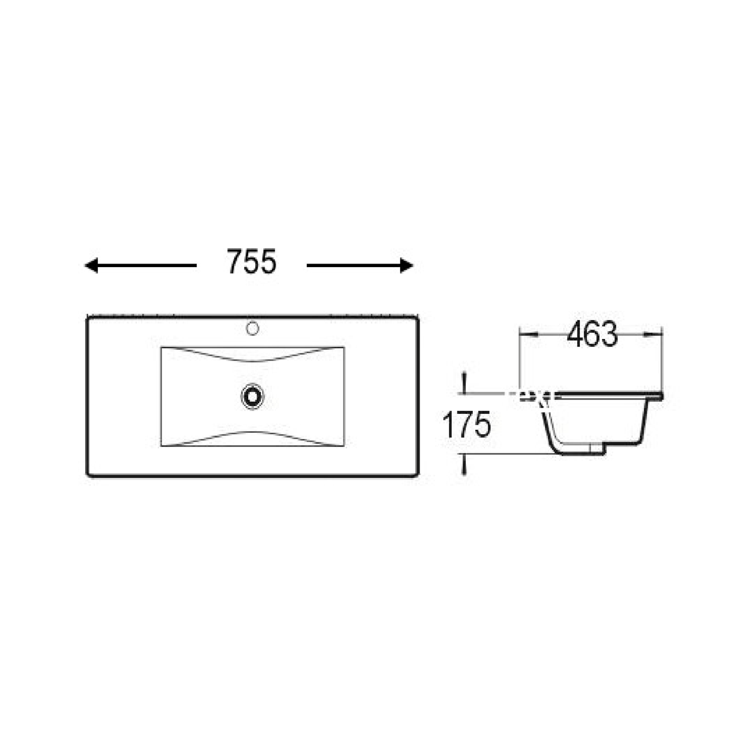 MELA - LUCCA 750mm Ceramic TopBasins – available at Bathroom City Perth