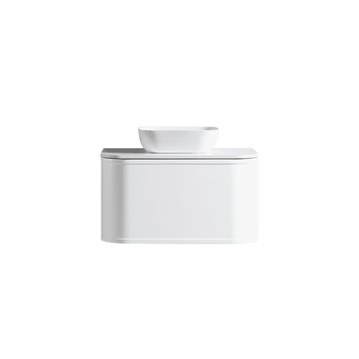 MELA - LUNA 750 Matt White Curved Wall Hung Vanity with Drawer - from our - MELA - supplier–available at Bathroom City Perth