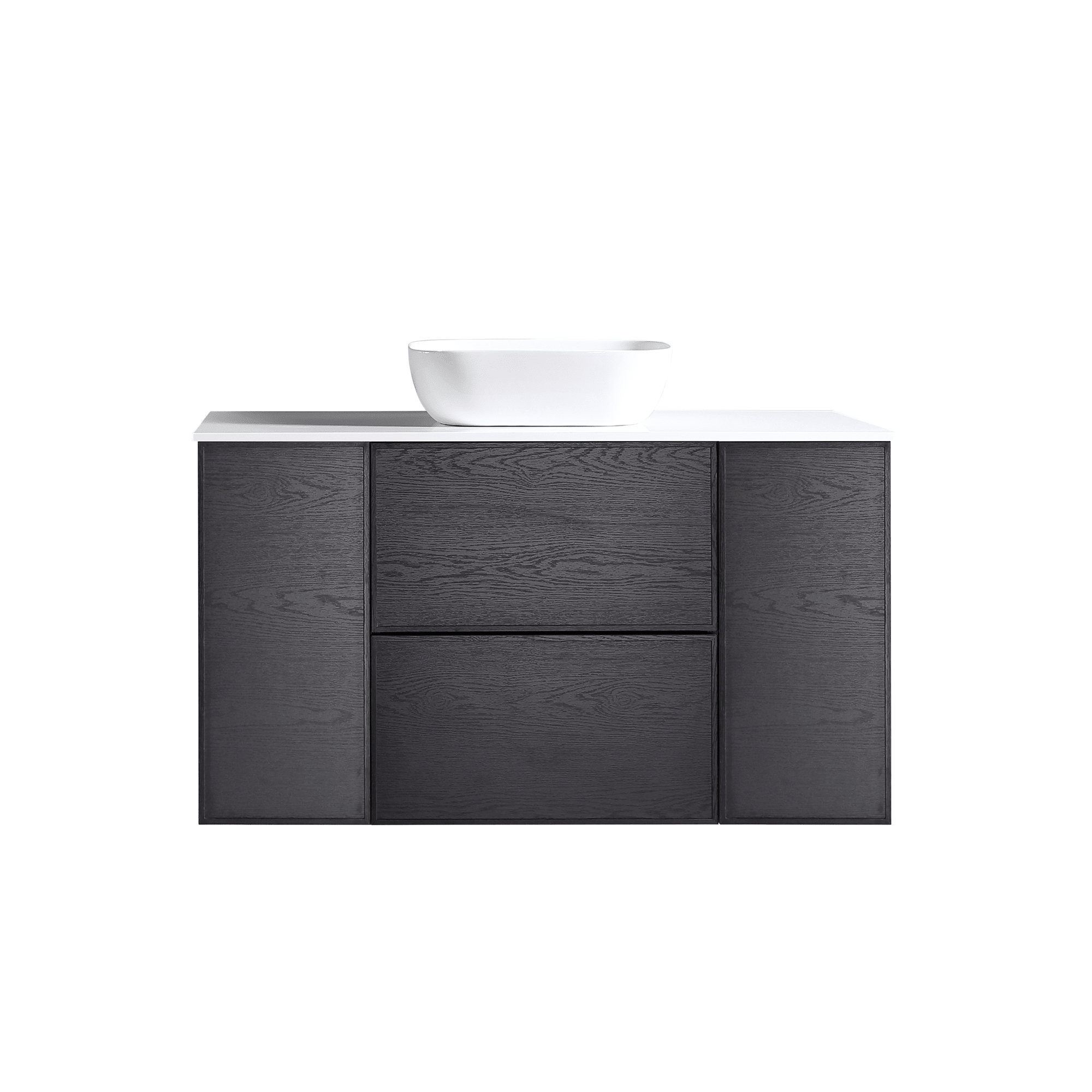MELA - MILANO 1200 Black Oak Wall Hung Vanity with 2 Doors & Drawers - Vanities -available at Bathroom City Perth