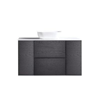 MELA - MILANO 1200 Black Oak Wall Hung Vanity with 2 Doors & Drawers - Vanities -available at Bathroom City Perth