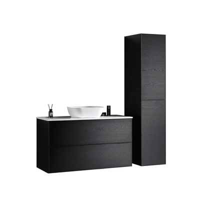 MELA - MILANO 1200 Black Oak Wall Hung Vanity with Drawers  from our - MELA - supplier–available at Bathroom City Perth