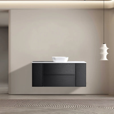 MELA - MILANO 1500 Black Oak Wall Hung Vanity with 2 Doors & Drawers-Vanities-from our-MELA-supplier–available at Bathroom City Perth