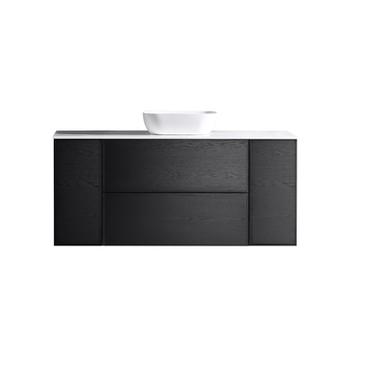 MELA - MILANO 1500 Black Oak Wall Hung Vanity with 2 Doors & Drawers available at Bathroom City Perth