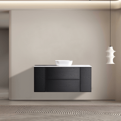 MELA - MILANO 1500 Black Oak Wall Hung Vanity with 2 Doors & Drawers available at Bathroom City Perth
