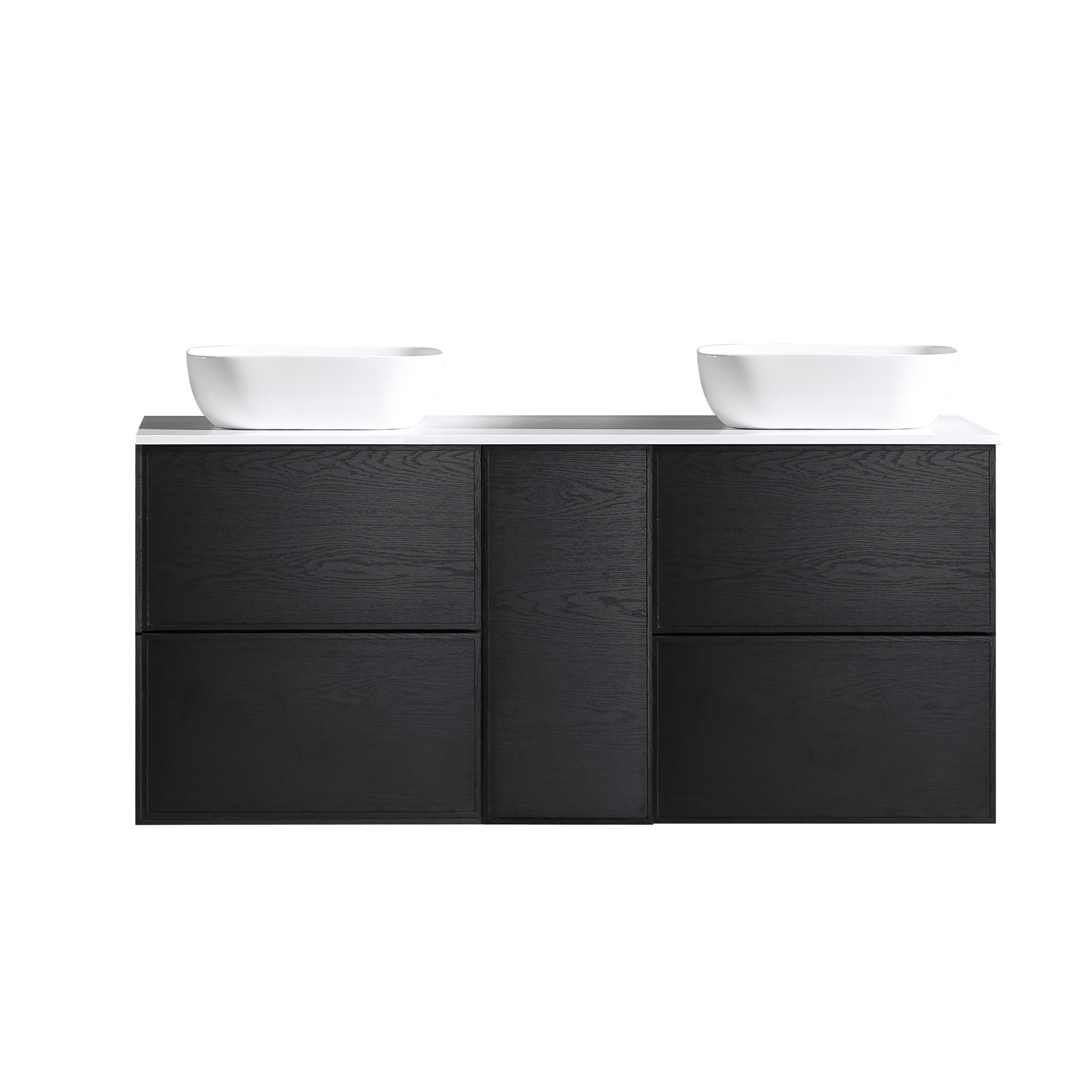 MELA - MILANO 1500 Black Oak Wall Hung Vanity with Door & 2 Drawers - from our MELA supplier–available at Bathroom City Perth