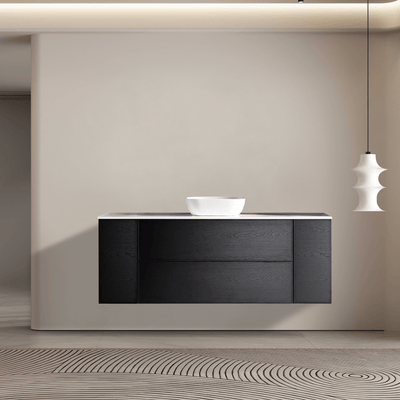 MELA - MILANO 1800 Black Oak Wall Hung Vanity with 2 Doors & Drawers - Vanities -available at Bathroom City Perth