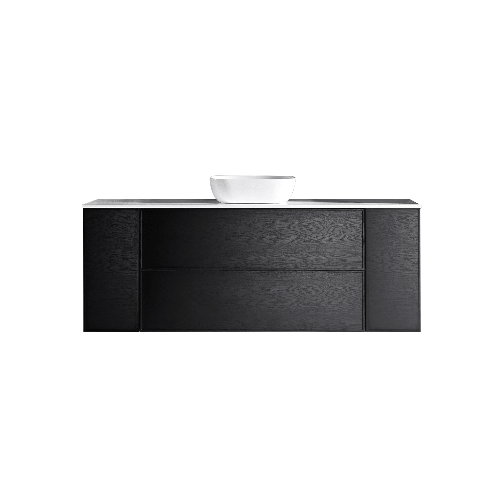 MELA - MILANO 1800 Black Oak Wall Hung Vanity with 2 Doors & Drawers - Vanities -available at Bathroom City Perth