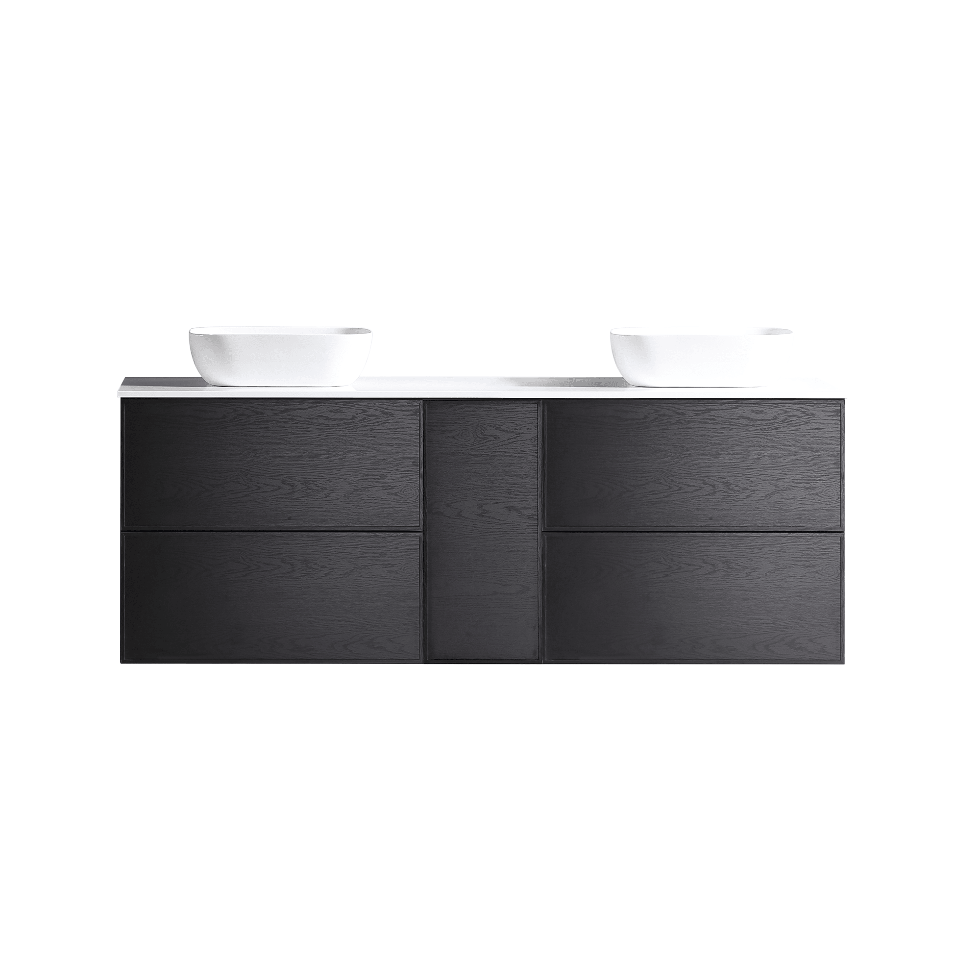 MELA - MILANO 1800 Black Oak Wall Hung Vanity with Door & 2 Drawers - Vanities –available at Bathroom City Perth
