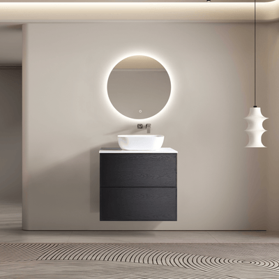 MELA - MILANO 750 Black Oak Wall Hung Vanity with Drawers  from our - MELA - supplier–available at Bathroom City Perth