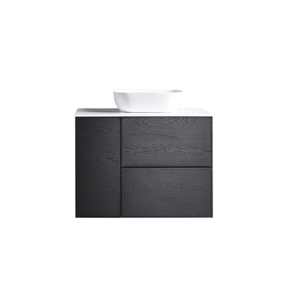 MELA - MILANO 900 Black Oak Wall Hung Vanity with Drawers and Door - Vanities - from our - MELA - supplier–available at Bathroom City Perth