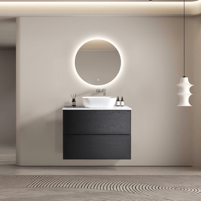MELA - MILANO 900 Black Oak Wall Hung Vanity with Drawers  from our - MELA - supplier–available at Bathroom City Perth