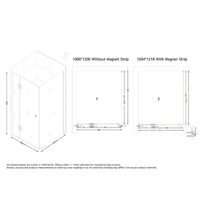 MELA - MORRIS 1000x1200mm Frameless Corner Shower Screen - Shower Screen - from our - MELA - supplier–available at Bathroom City Perth
