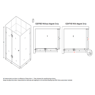 MELA - MORRIS 900x1200mm Frameless Corner Shower ScreenShower Screen – available at Bathroom City Perth