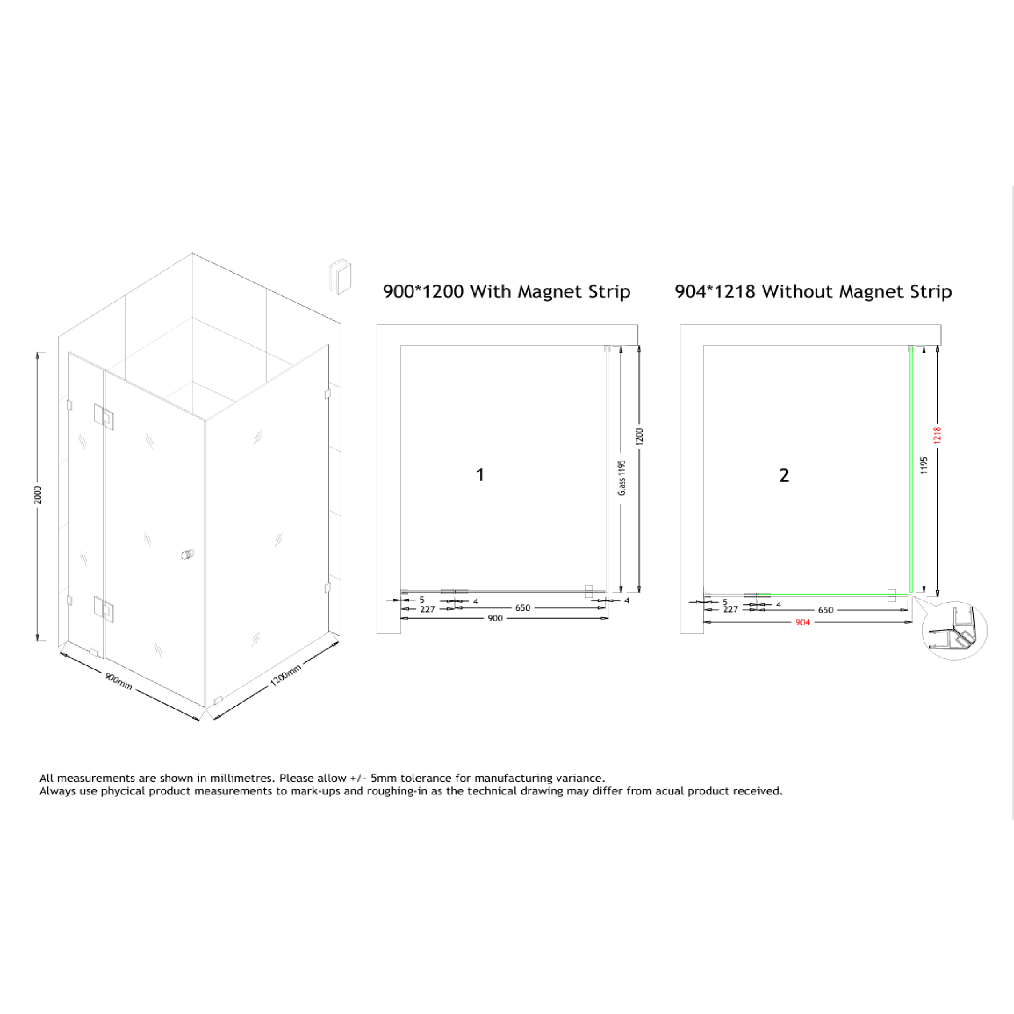 MELA - MORRIS 900x1200mm Frameless Corner Shower Screen - Shower Screen - from our - MELA - supplier–available at Bathroom City Perth